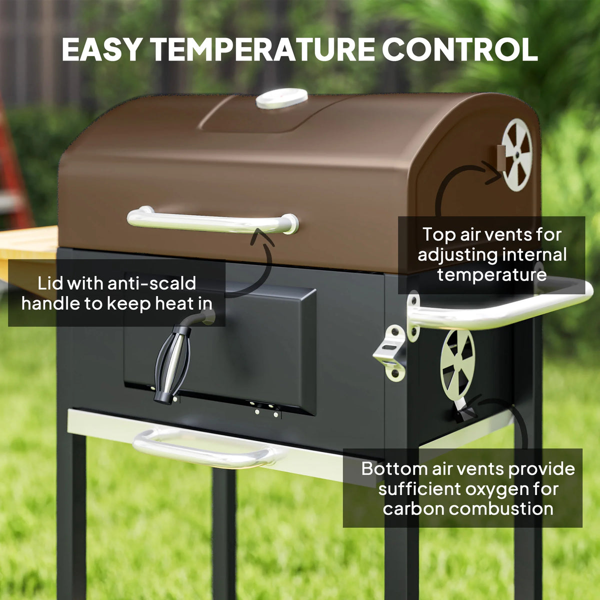 Outsunny Charcoal Portable BBQ Grill For Outdoor Parties