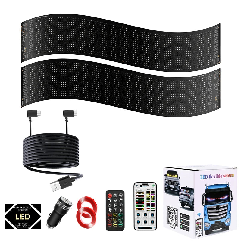 Universal Vehicle LED Devil Eyes Light With Programmable Pixel Panel