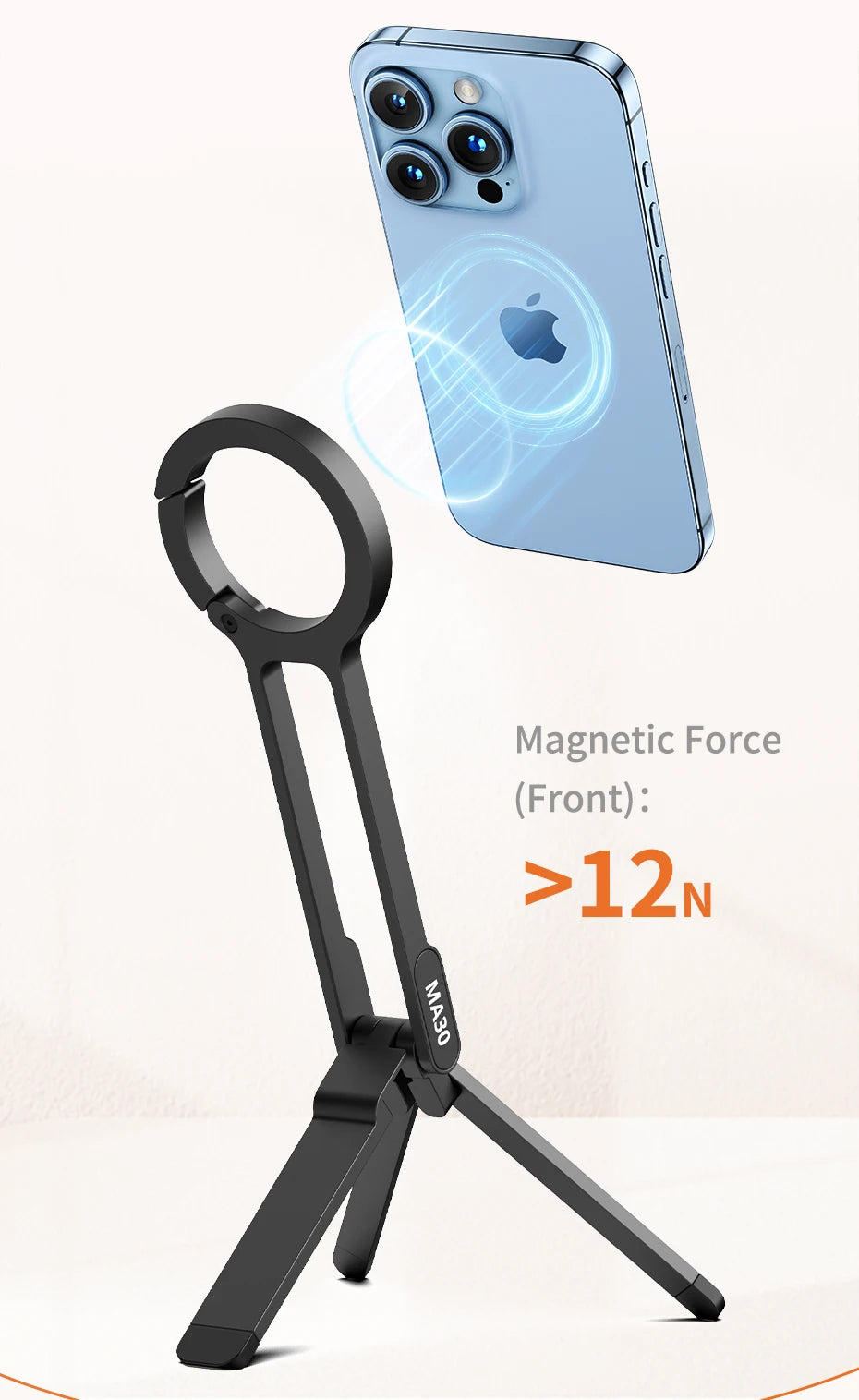 Ulanzi MA30 MagSafe Magnetic Phone Tripod Holder For iPhone Vlogging