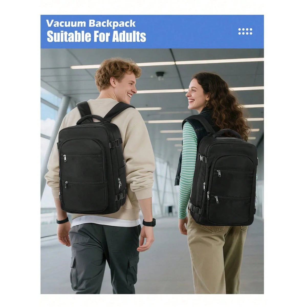 Unisex Large Capacity Vacuum Compression Travel Backpack, Aviation Certified Waterproof Nylon Hiking Backpack, Portable Vacuum Compression Air Bag Backpack, Essential For Outdoor Travel