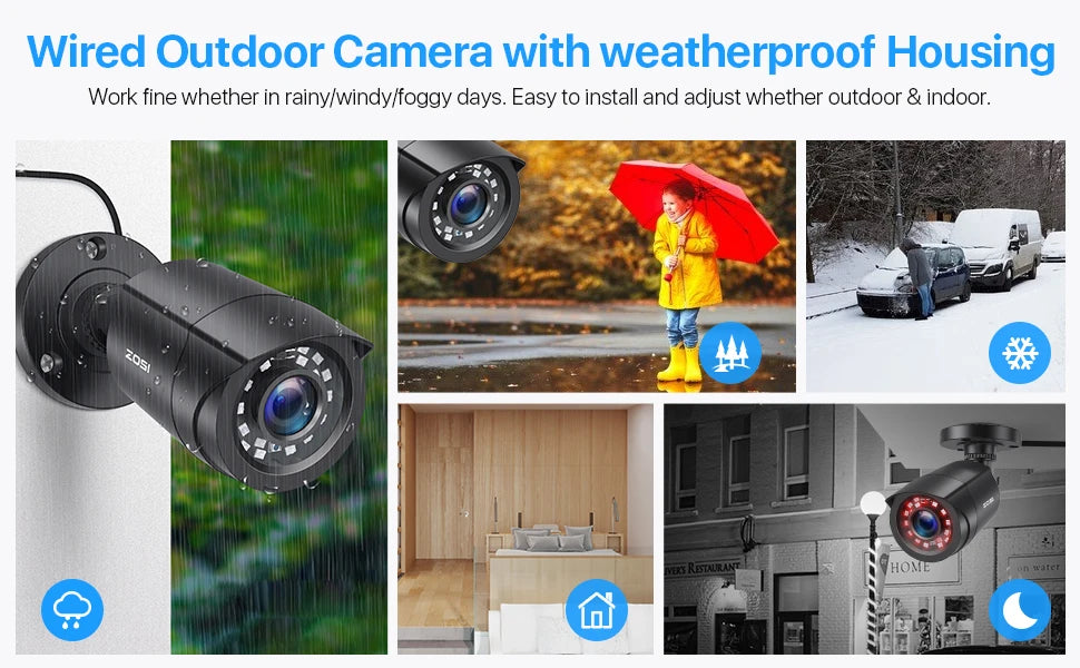 Zosi 1080P Hd Tvi Bullet Security Camera Outdoor Indoor