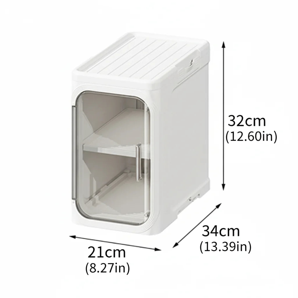Slim 4-Tier Narrow Plastic Rolling Storage Cabinet With Flip Doors