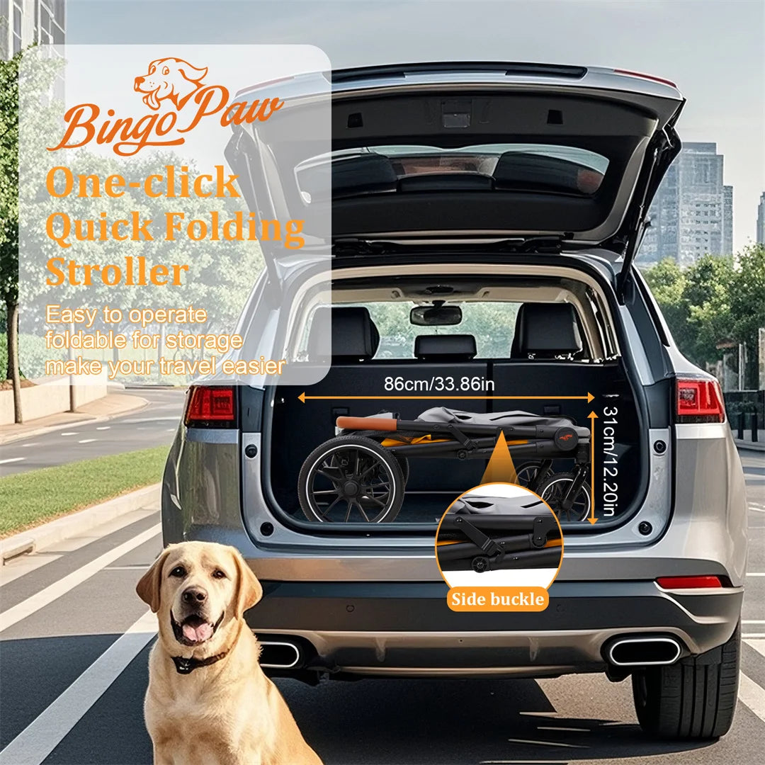 Brandless Portable Large Dog Stroller With Folding Wheels And Storage