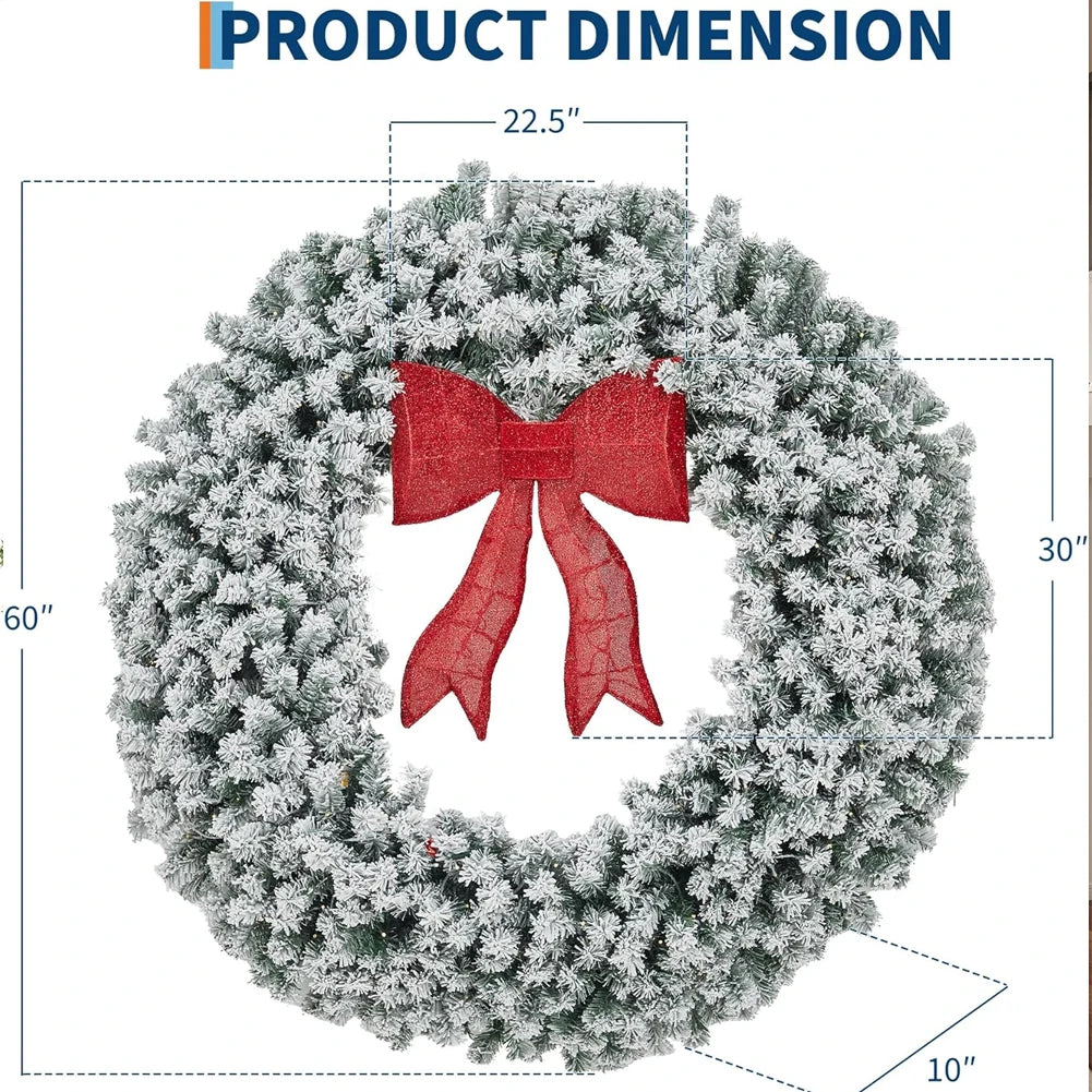 Studyset Pre Lit Artificial Christmas Wreath With Bow And Lights