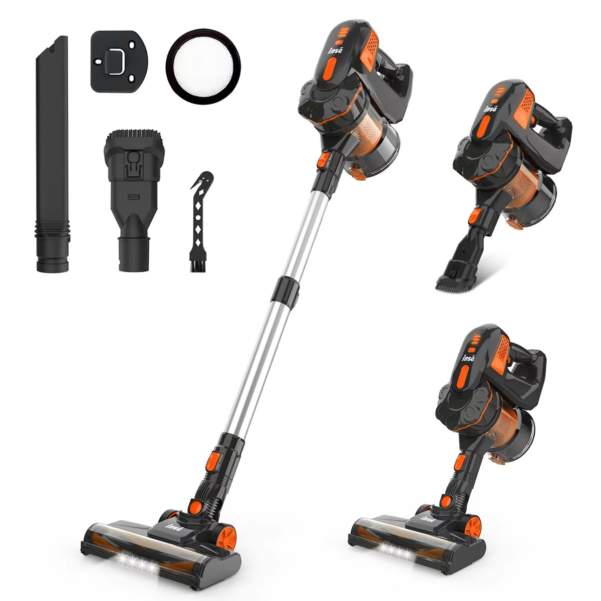 INSE Cordless Handheld Vacuum Cleaner 20KPa Powerful HEPA Led Headlights