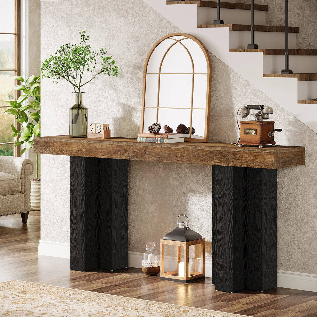 Tribesigns Farmhouse Console Table for Entryway Hallway and Living Room