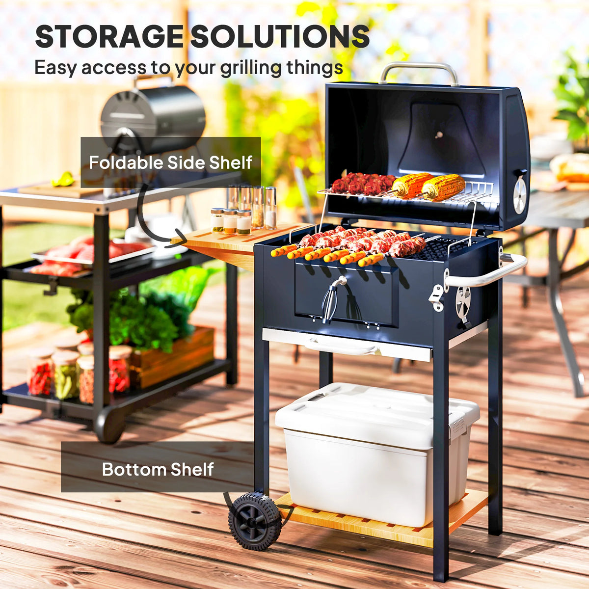 Outsunny Charcoal Portable BBQ Grill For Outdoor Parties