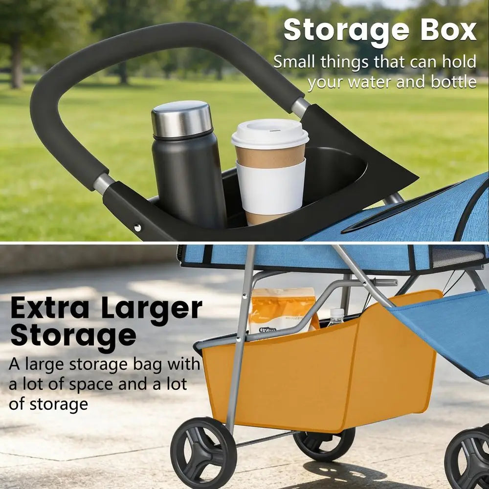 3 Wheel Lightweight Pet Stroller With Mesh And Storage