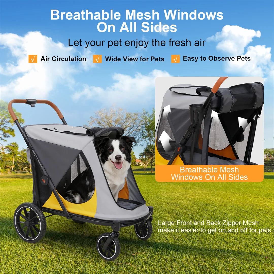 Brandless Portable Large Dog Stroller With Folding Wheels And Storage