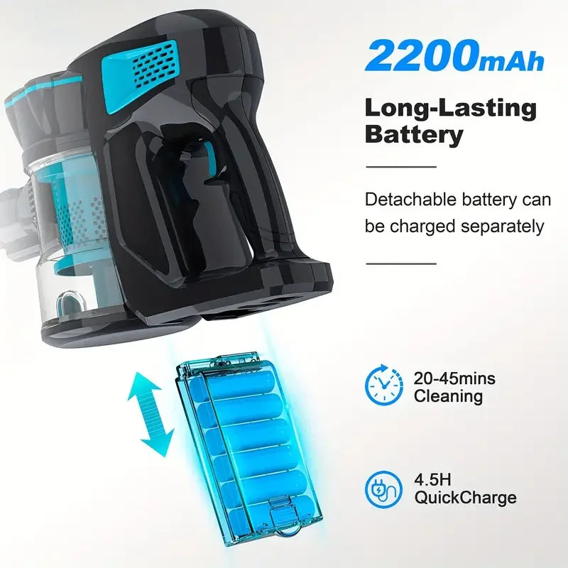 INSE Cordless Handheld Vacuum Cleaner 20KPa Powerful HEPA Led Headlights