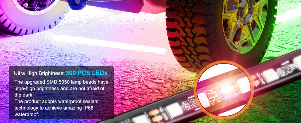 Nilight Car Underglow Neon Strip Lights With App Remote
