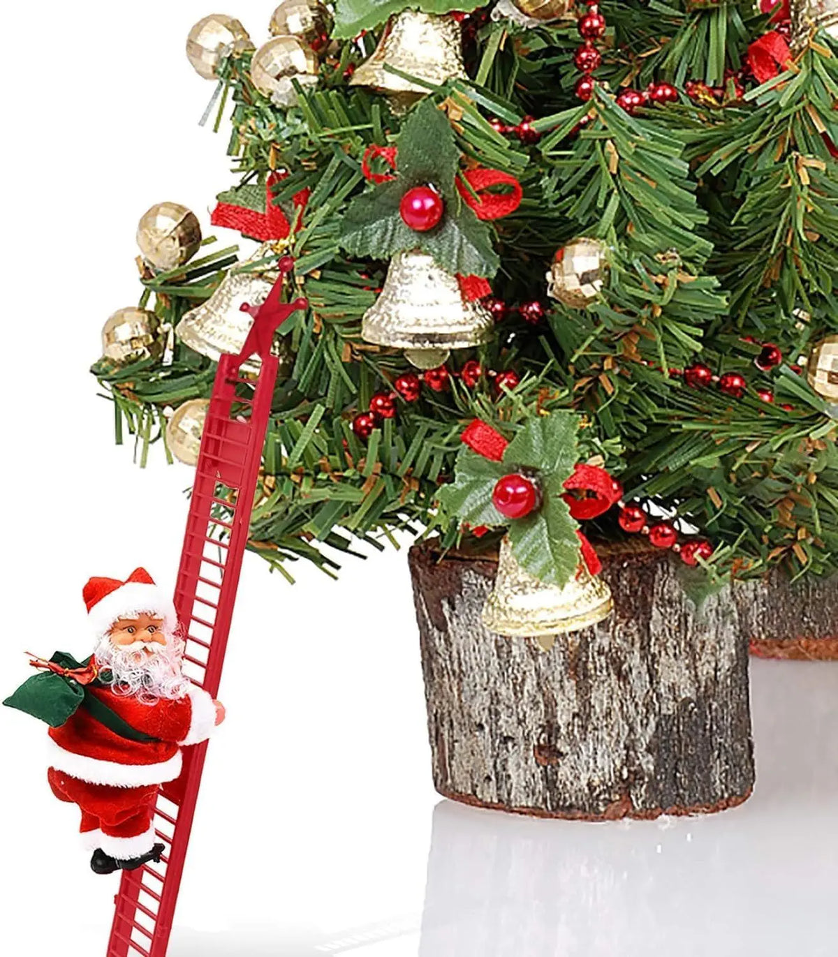 Electric Climbing Santa Christmas Tree Decoration With Led Lights