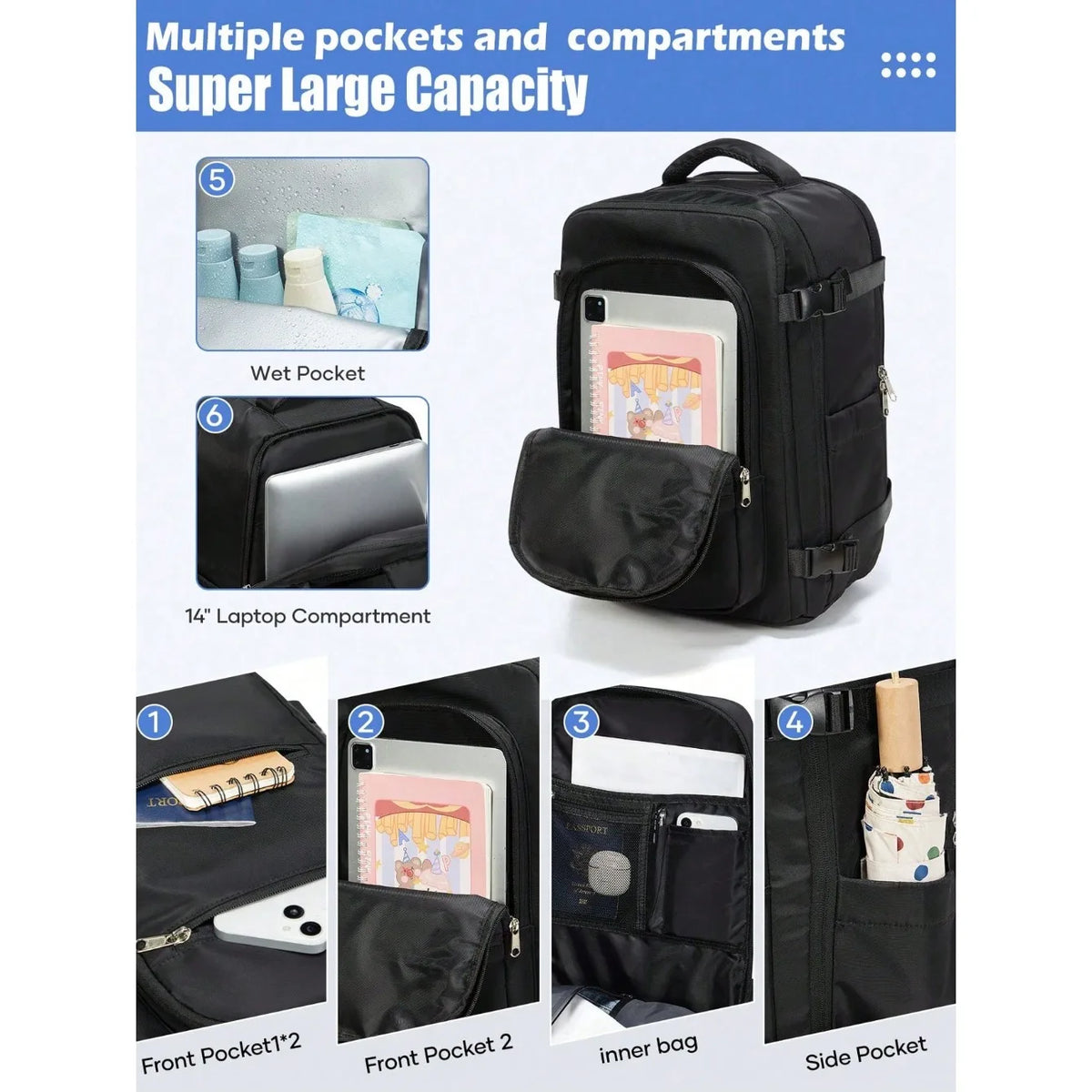 Unisex Large Capacity Vacuum Compression Travel Backpack, Aviation Certified Waterproof Nylon Hiking Backpack, Portable Vacuum Compression Air Bag Backpack, Essential For Outdoor Travel