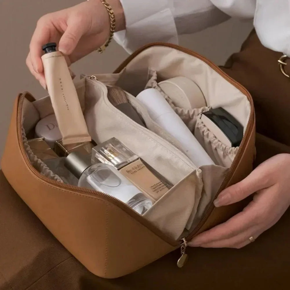 Travel Makeup Organizer Cosmetic Toiletry Bag With Zipper Storage
