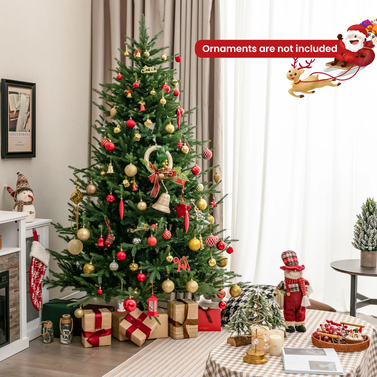 Lifezeal Pre Lit Artificial Christmas Tree With Metal Stand