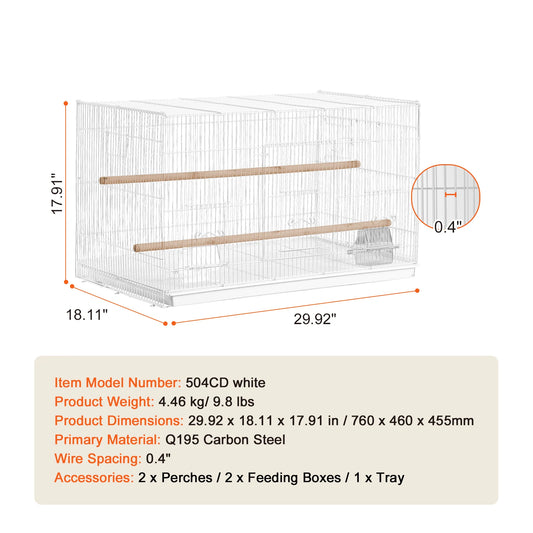 SucceBuy Stackable 30 inch Flight Bird Cage With Divider And Handle