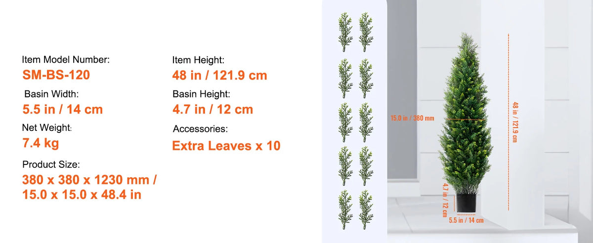 SucceBuy Artificial Cedar Topiary Tree For Home Decor