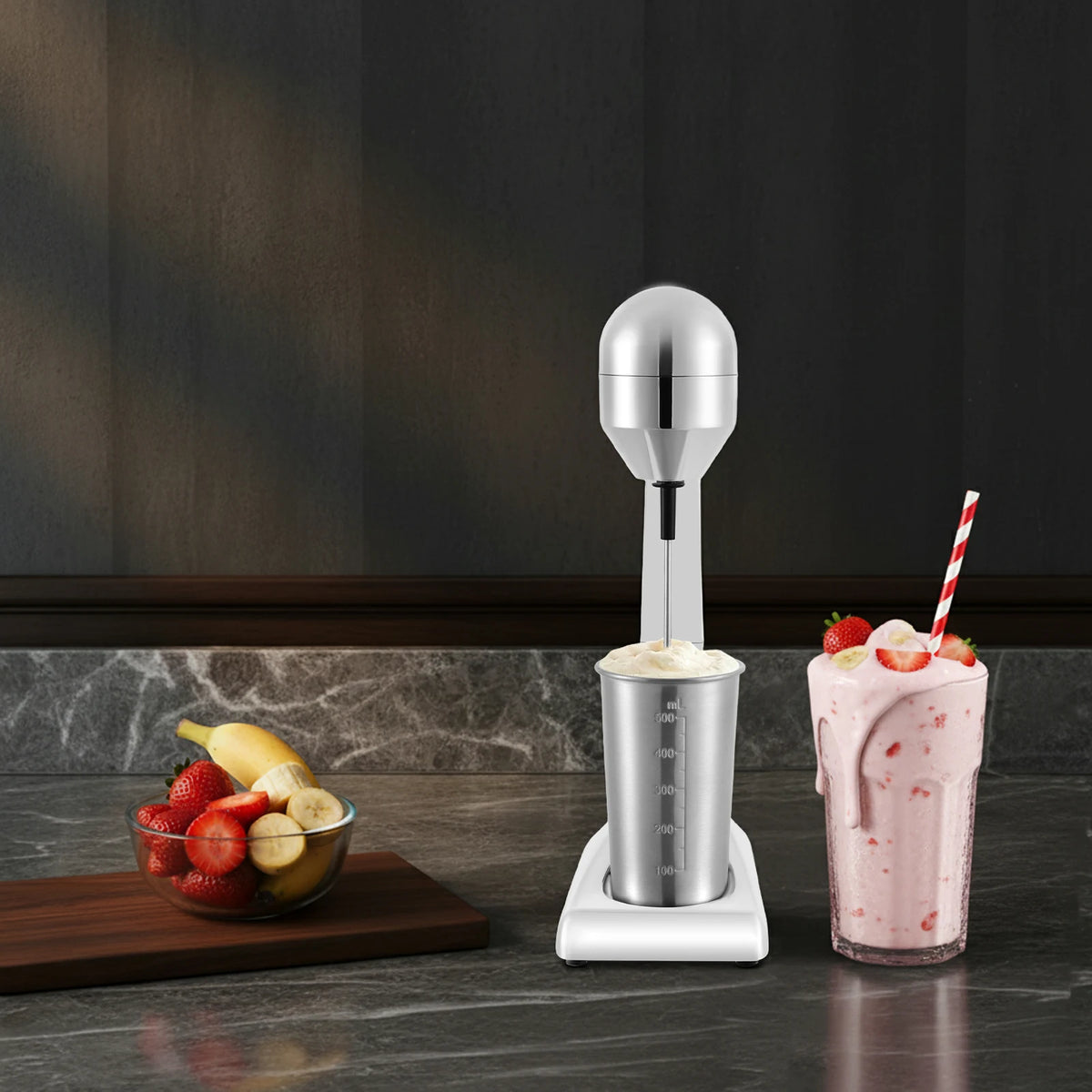 Milkshake Maker+100W Power, Electric Milk Shake Blender Maker+16000/22000rpm Speed, Household Commercial Drink Mixer+500ml Cup Capacity, For Milk Tea Stores Homes Coffee Shops Hotels Restaurants Making Malted Milk Milkshakes