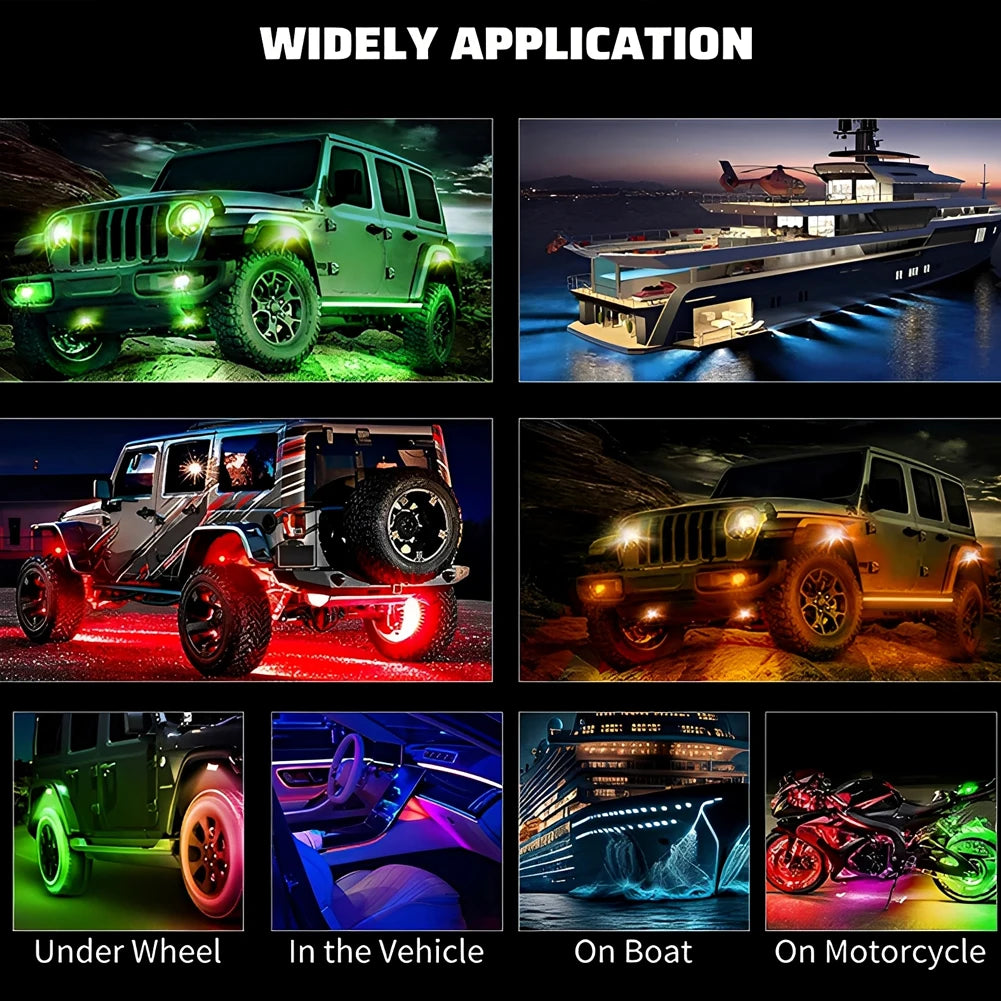 RGB LED Offroad Lights Kit 4 Pods With App Control
