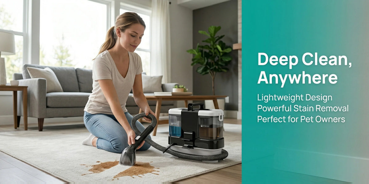 Lubluelu V2 Portable Carpet Upholstery Spot Cleaner 3-in-1 Spray Brush Vacuum 12KPa Powerful Suction Compact Storage for Home/ Sofa/Carpet/Car Seats