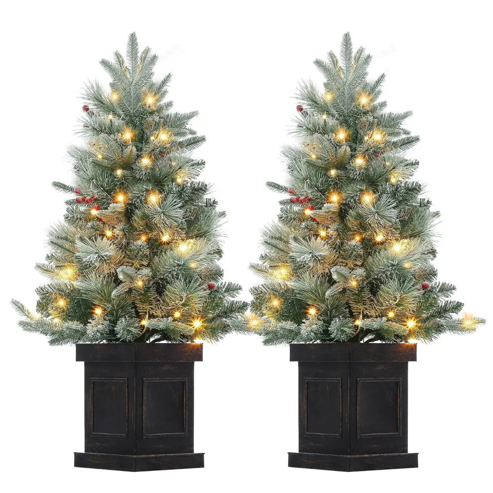 Pre Lit Artificial Christmas Tree With Timer And Battery Operated