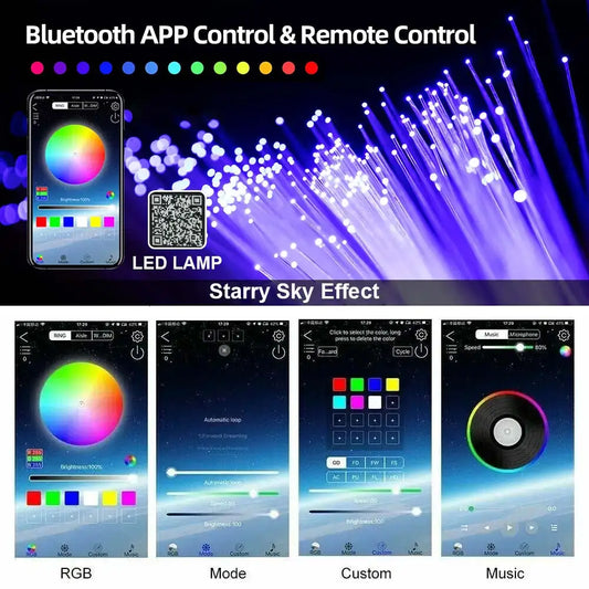 RGBW Car Roof Starry Sky Fiber Optic Ceiling Kit