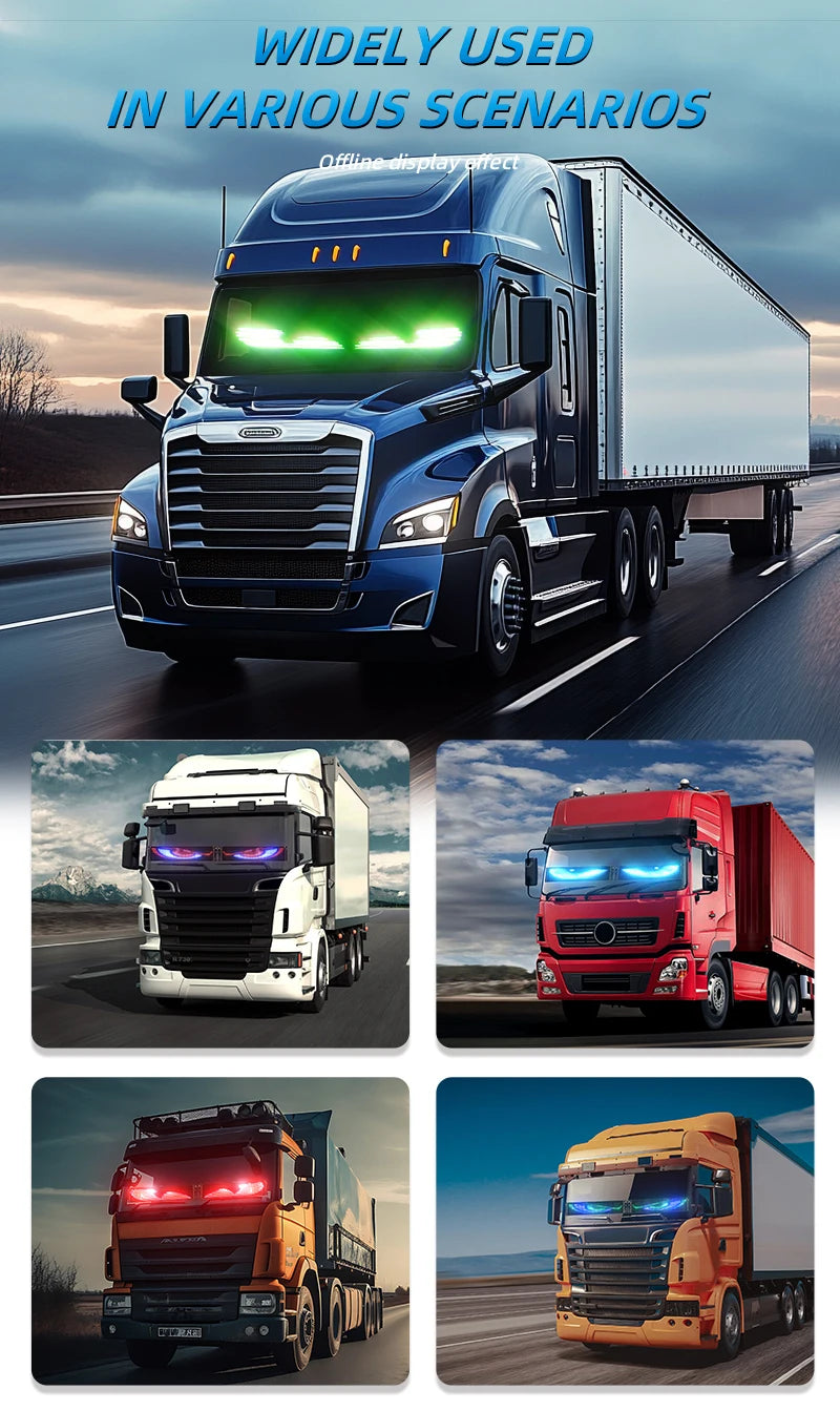 Universal Vehicle LED Devil Eyes Light With Programmable Pixel Panel