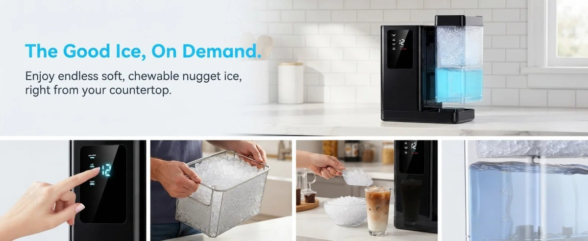 Philergo Nugget Ice Maker Countertop 40 Lbs Per 24H