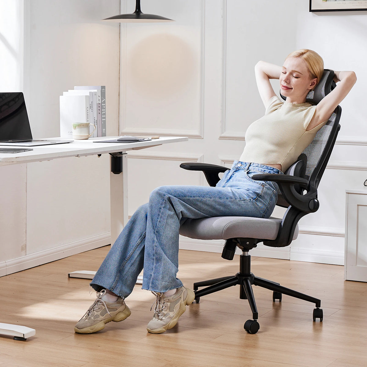 JHK High Back Mesh Office Chair With Adjustable Lumbar Support