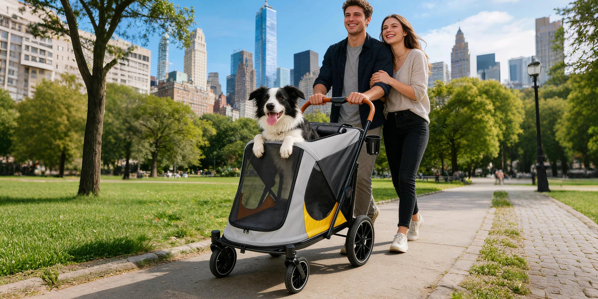 Brandless Portable Large Dog Stroller With Folding Wheels And Storage