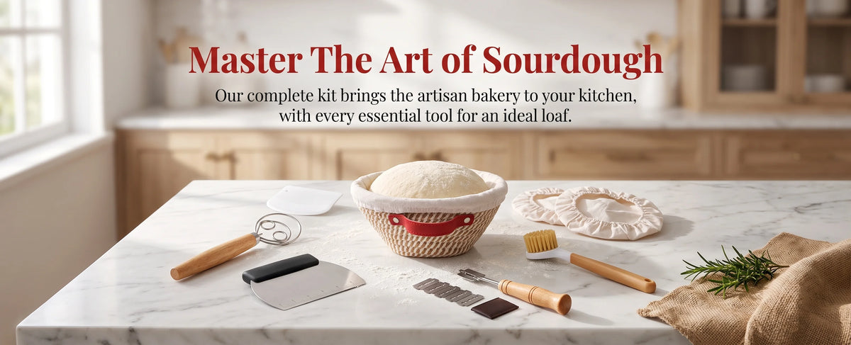 17 Piece Bread Proofing Basket Set With Lame And Whisk