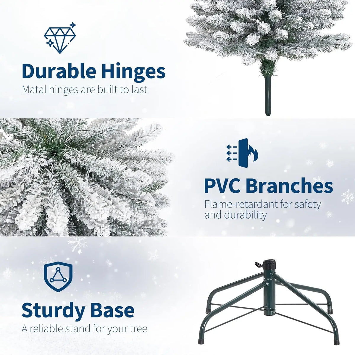 Studyset Artificial Pencil Christmas Tree With Snow Flocking Branches