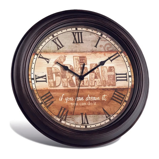 XMSJ Vintage Dream Theme Wall Clock Rustic Farmhouse Decor