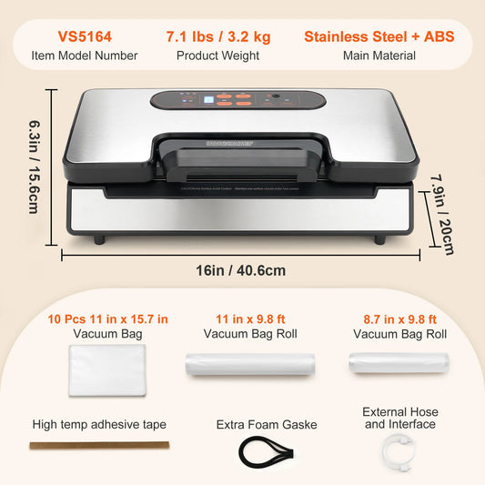 SucceBuy 130W Vacuum Sealer Machine For Fresh Food Packaging