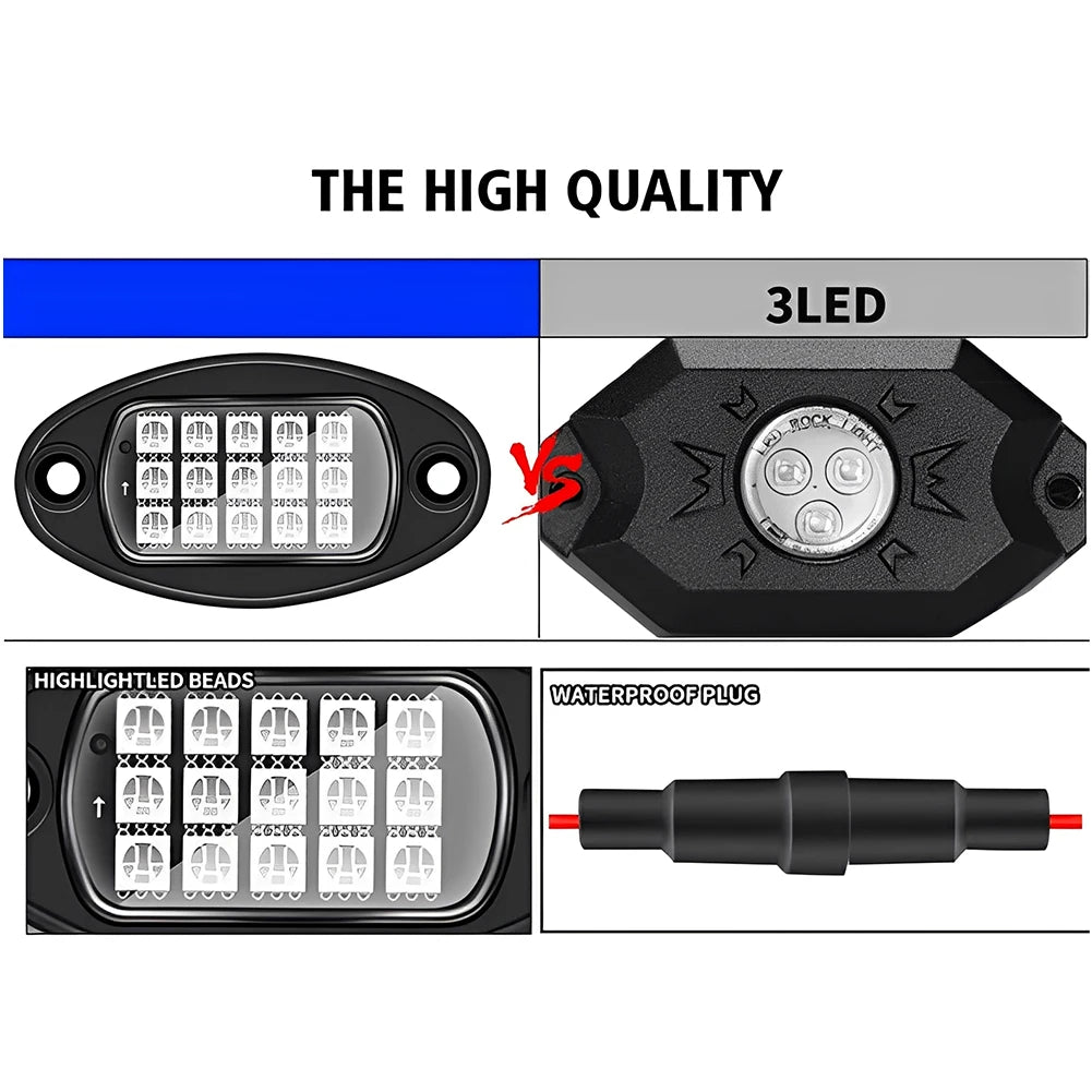 RGB LED Offroad Lights Kit 4 Pods With App Control