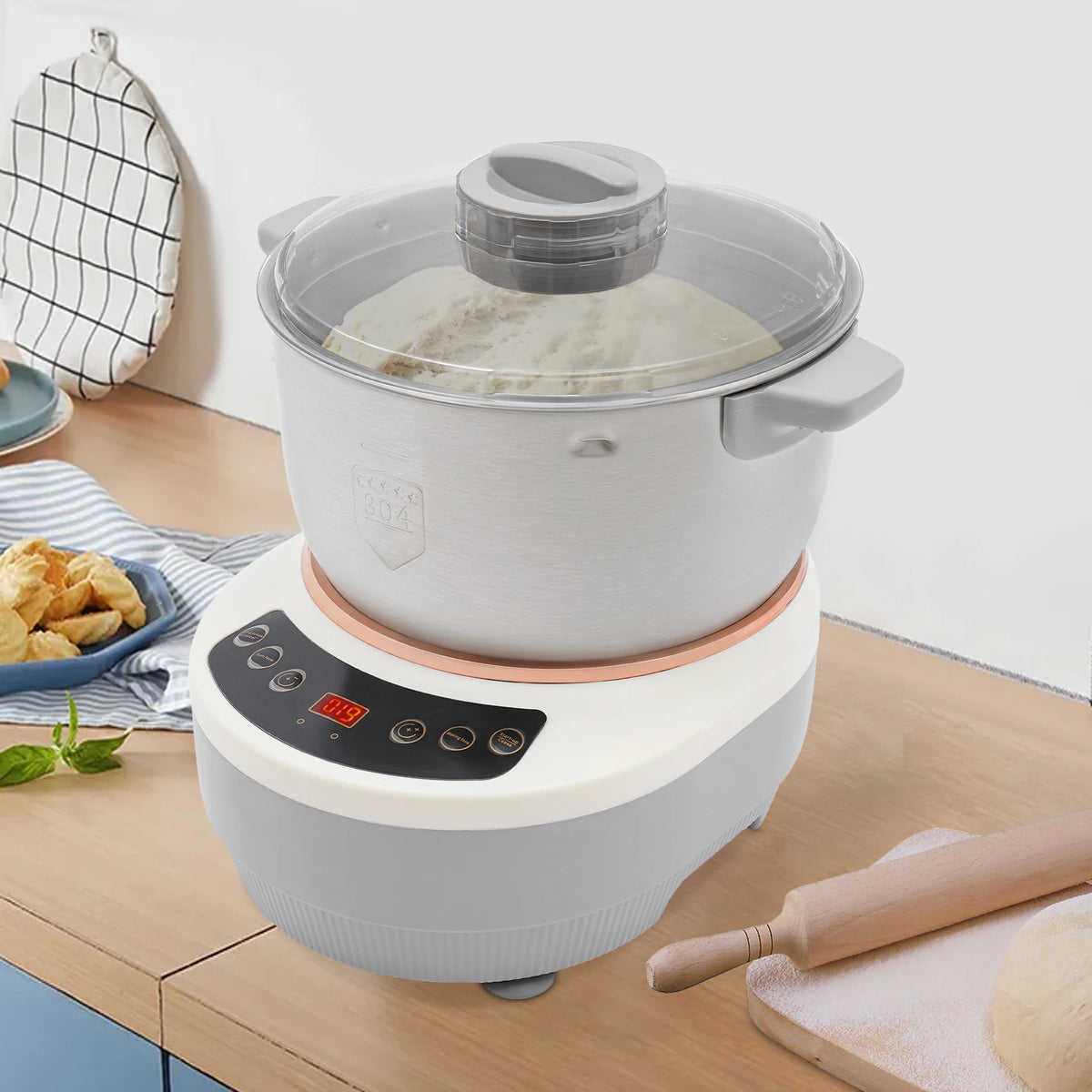 200W Electric Dough Maker With Ferment Function 304 Stainless Steel