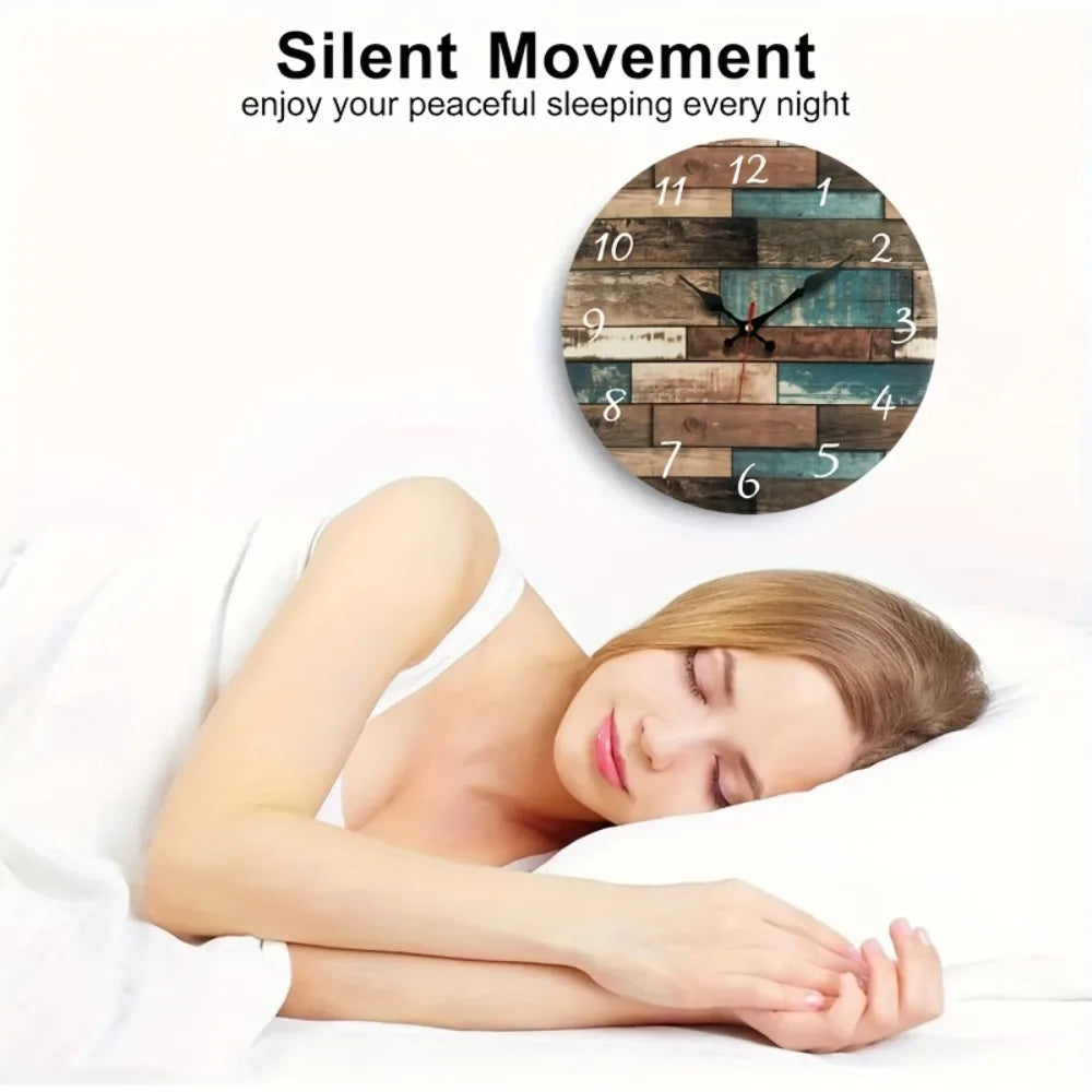 Rustic Farmhouse Wall Clock With Silent Japanese Quartz Movement