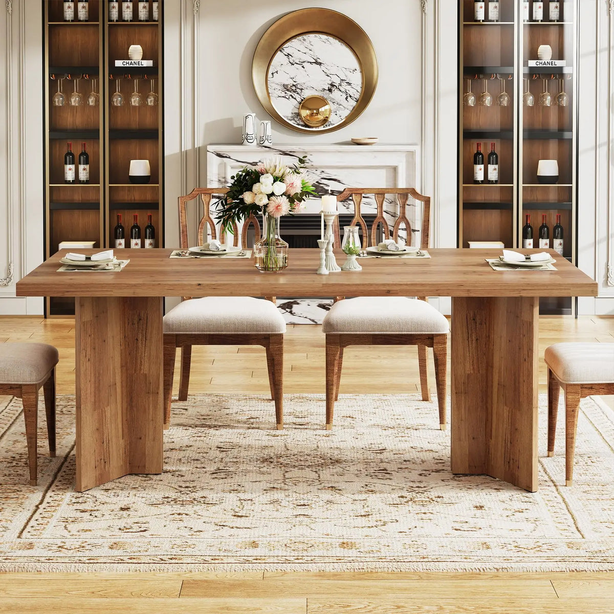 Tribesigns Farmhouse Dining Table For 4 To 6 People