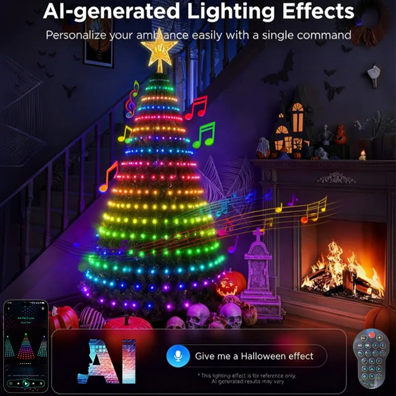 Mimirgb Smart LED Battery Christmas Tree String Lights