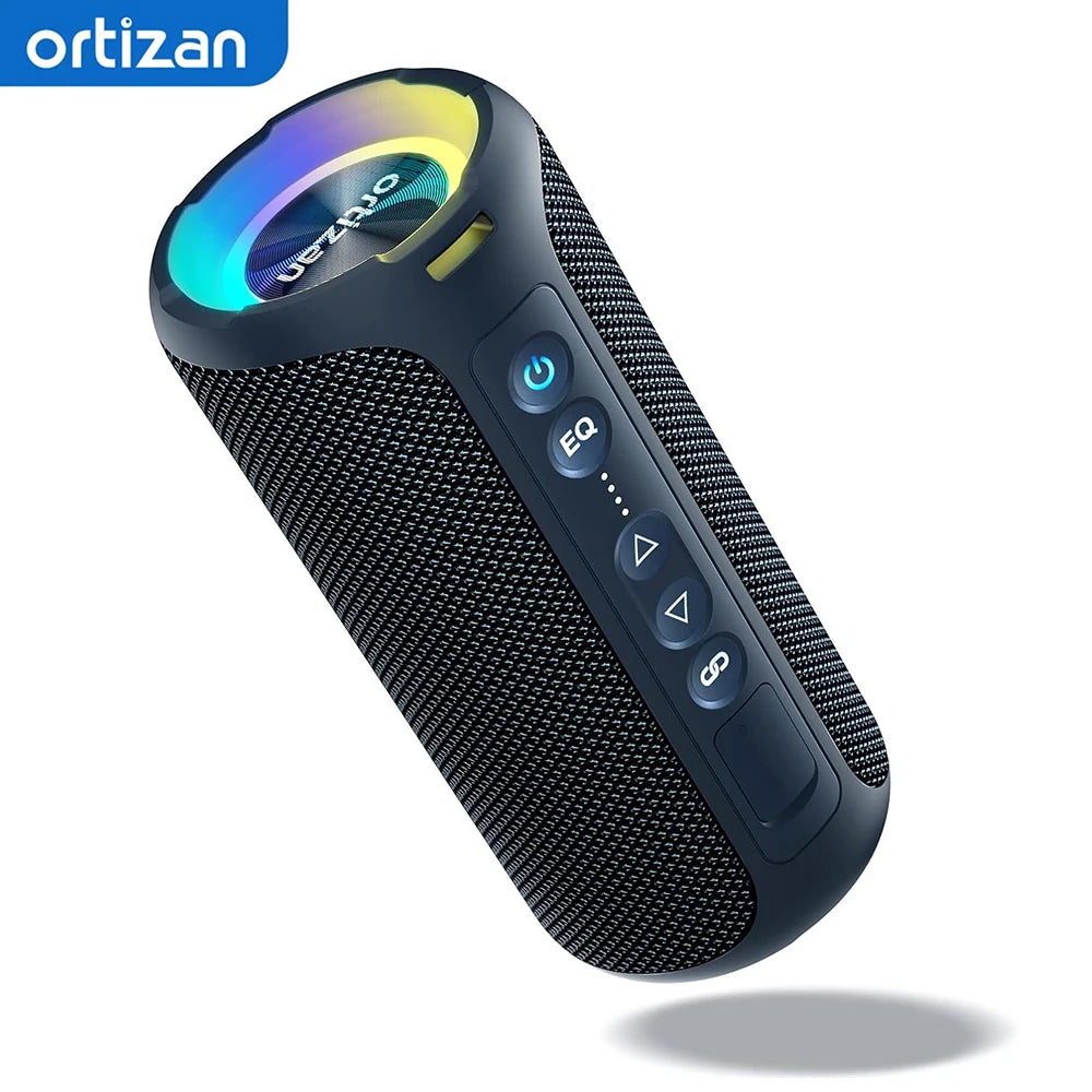 Ortizan Portable Bluetooth Speaker With Deep Bass And RGB Lighting