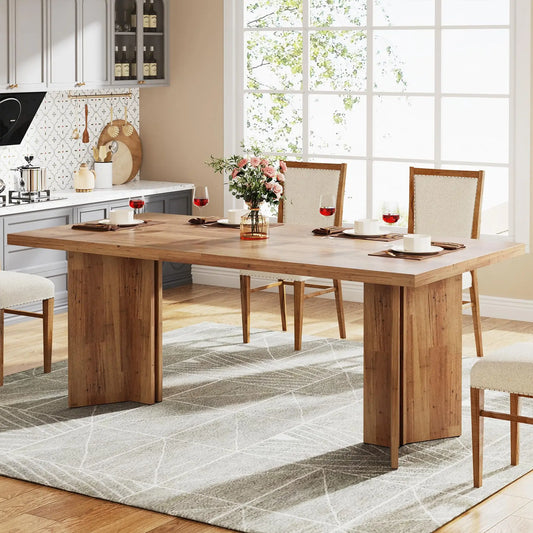 Tribesigns Farmhouse Dining Table For 4 To 6 People