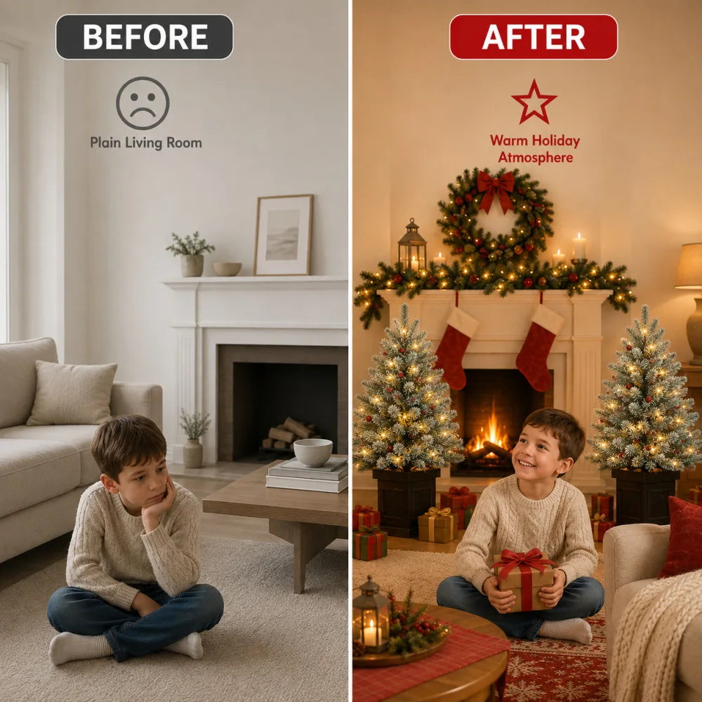 Pre Lit Artificial Christmas Tree With Timer And Battery Operated
