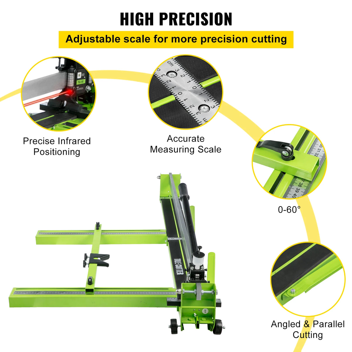 SucceBuy  Manual Tile Cutter Infrared Laser Positioning Floor Cutter Push Knife Professional Tool for Cutting Porcelain Ceramic