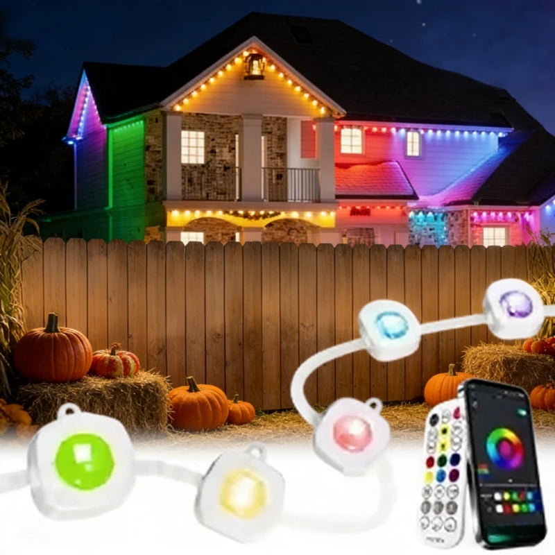 GCTeching Waterproof Permanent Outdoor LED String Lights For Decoration