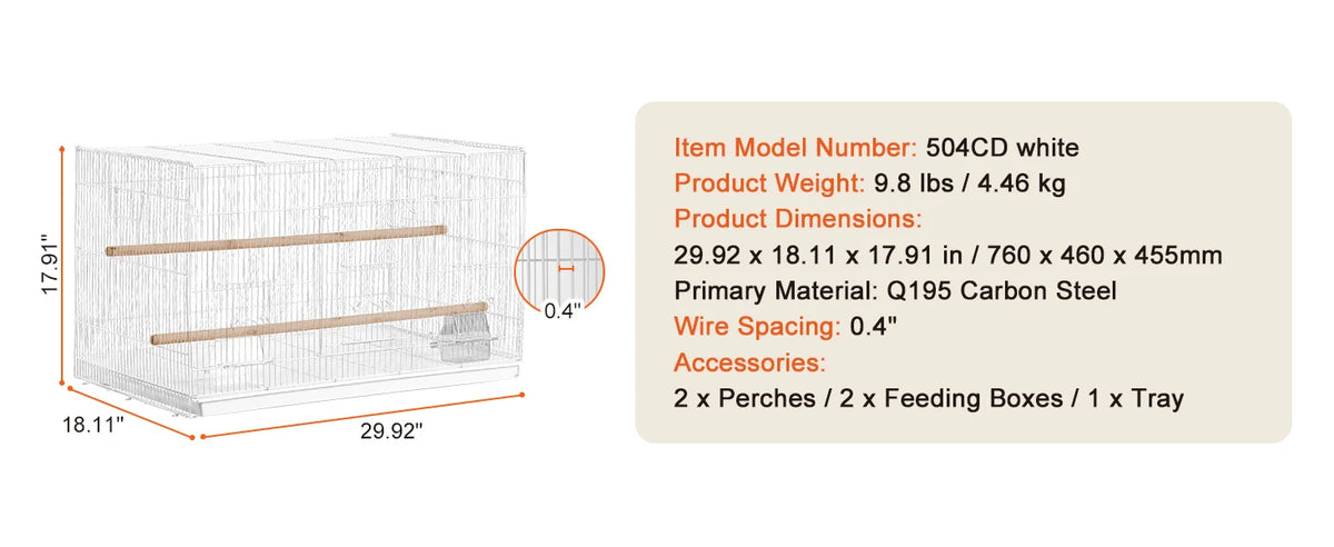 SucceBuy Stackable 30 inch Flight Bird Cage With Divider And Handle
