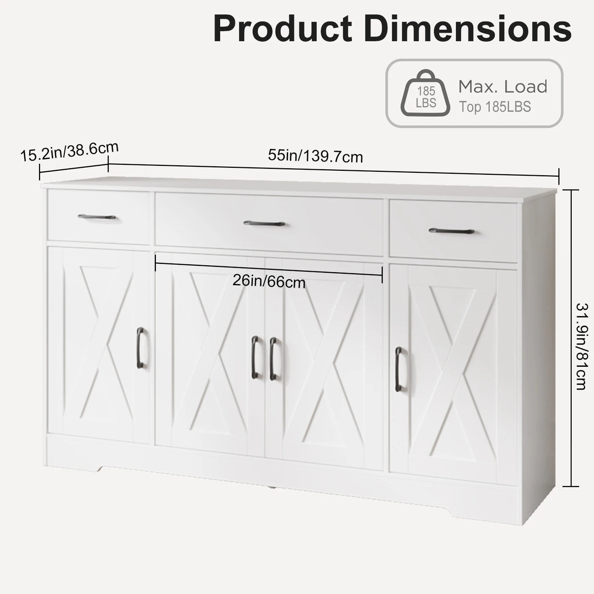 Huisenitre Buffet Cabinet With Coffee Bar And Storage