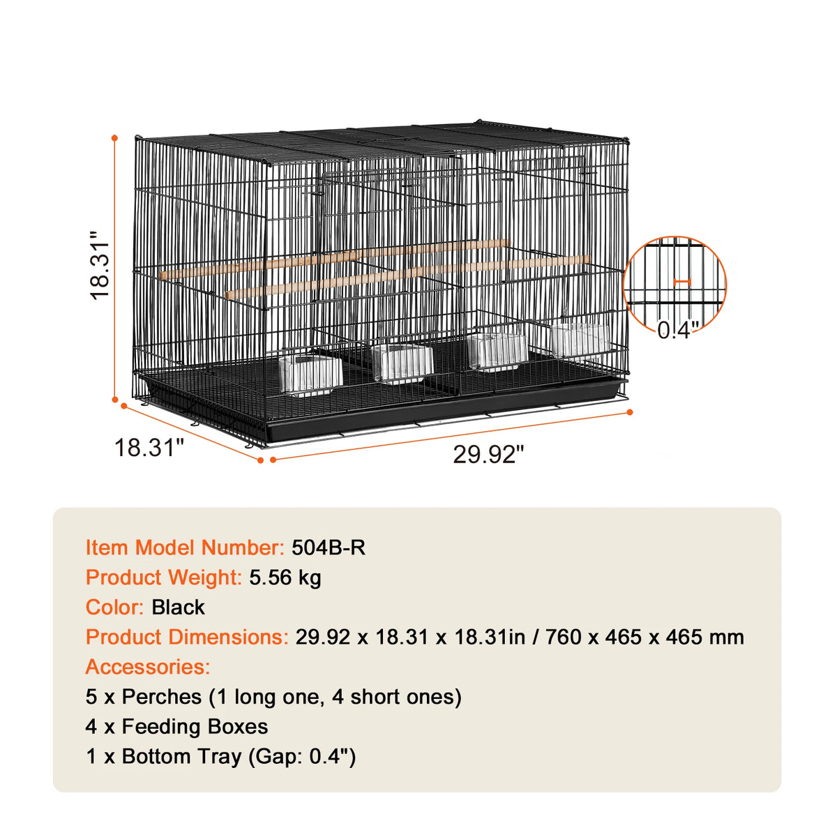 SucceBuy Stackable 30 inch Flight Bird Cage With Divider And Handle