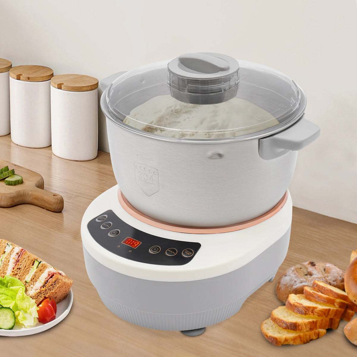 200W Electric Dough Maker With Ferment Function 304 Stainless Steel