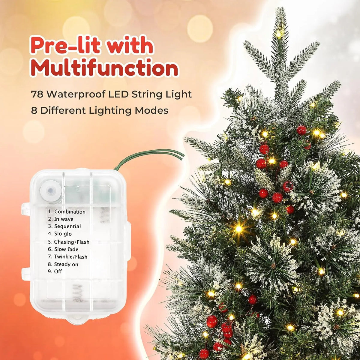 Pre Lit Artificial Desktop Christmas Tree With Led Lights