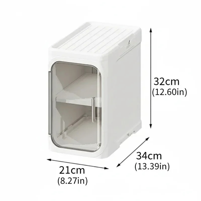 Slim 4-Tier Narrow Plastic Rolling Storage Cabinet With Flip Doors